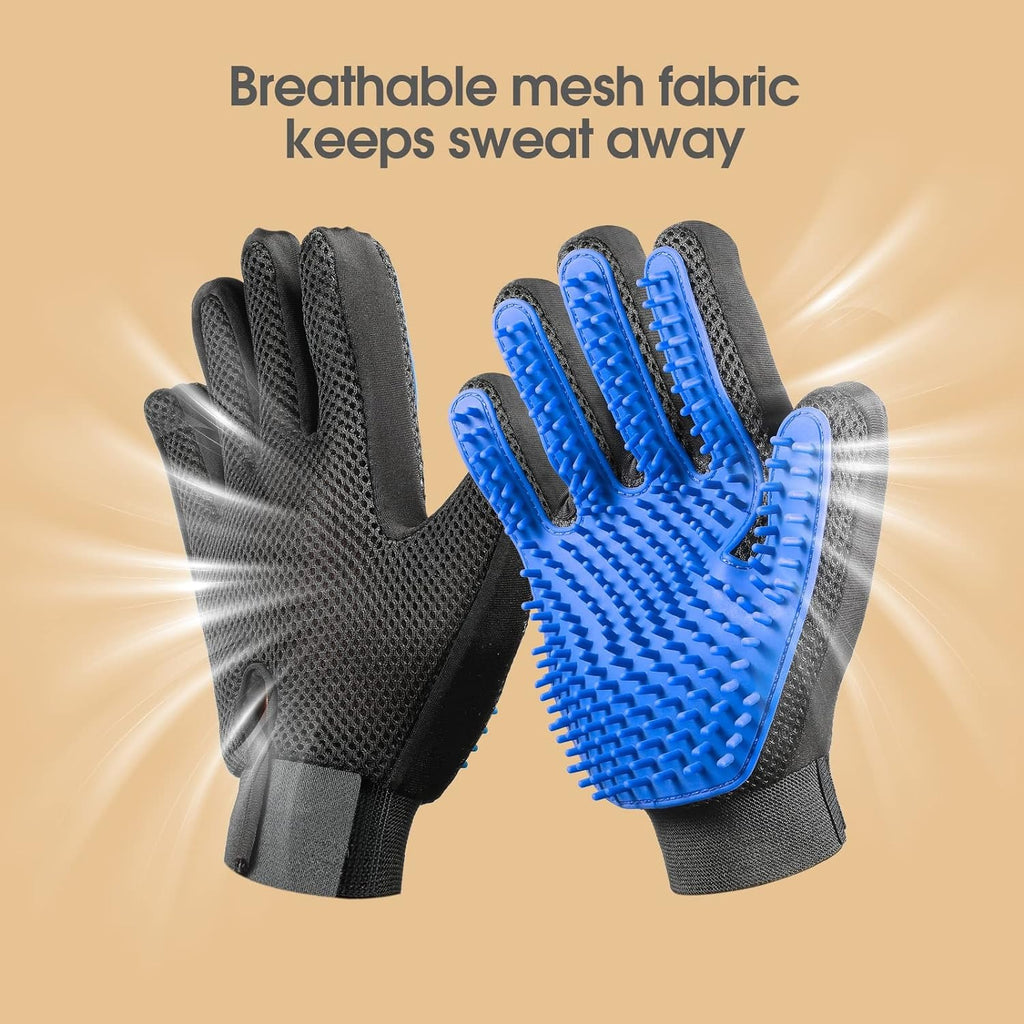Pet Grooming Gloves for Cats & Dogs