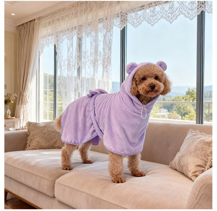 Four-season Thick Absorbent Pet Bathrobe