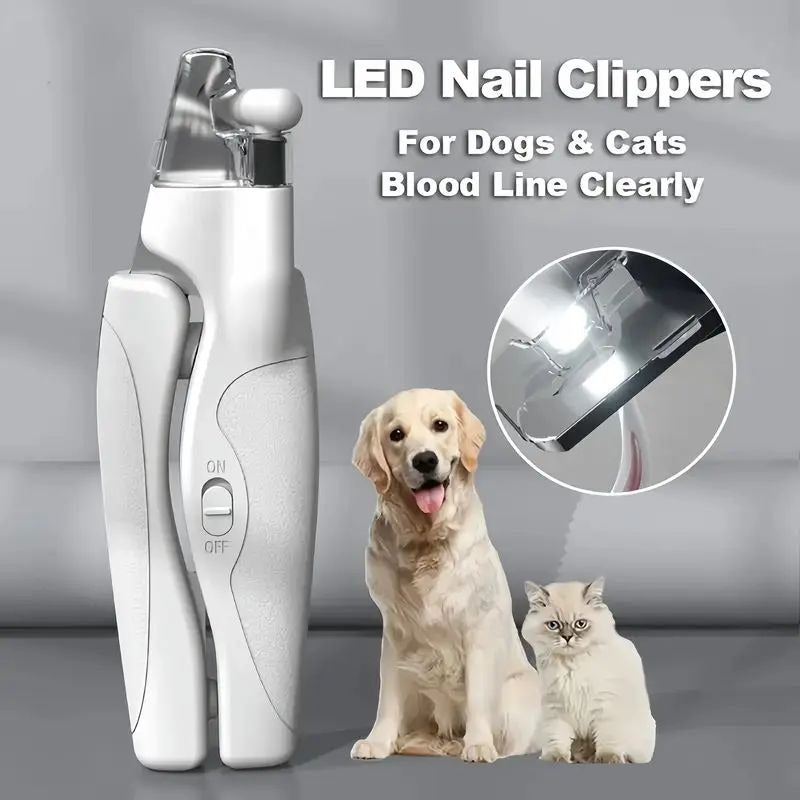 Rechargeable Pet Nail Clippers with LED Light