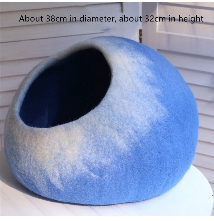 Wool Felt Cat Enclosed Bed