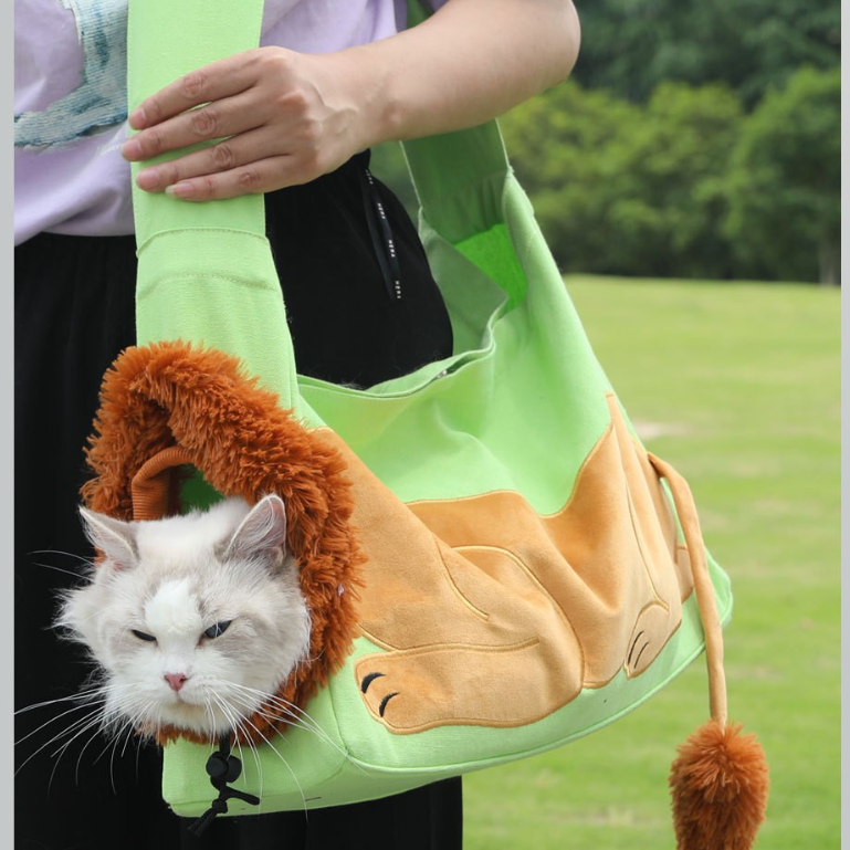Lion Head Cat Pet Backpack for Camping & Outdoors