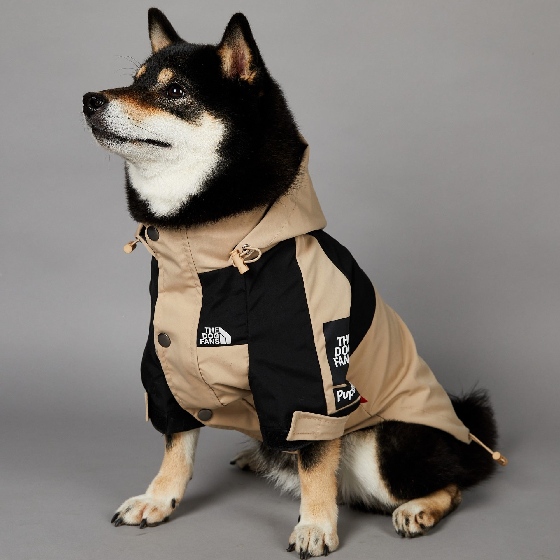 Large Dog Windproof Khaki Raincoat