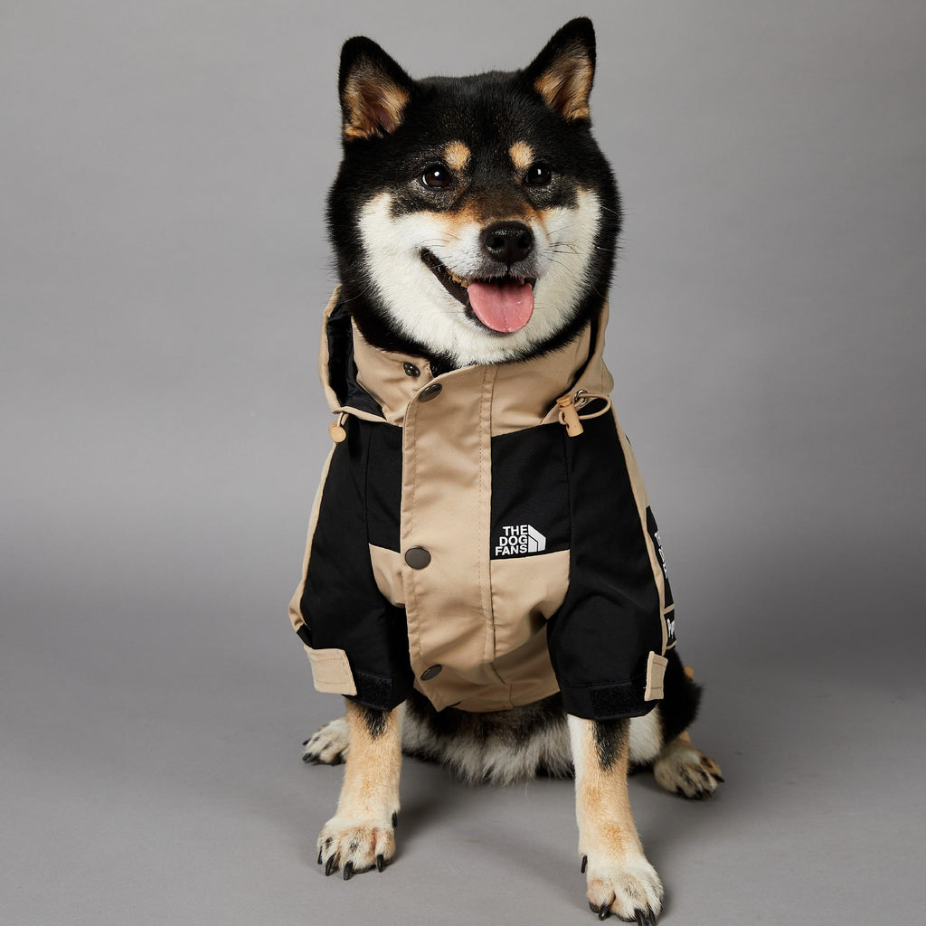 Large Dog Windproof Khaki Raincoat