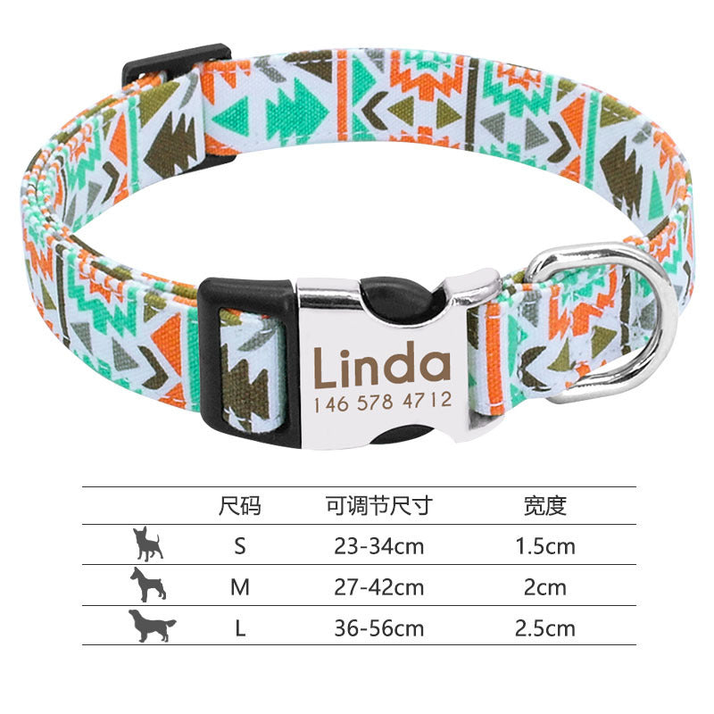 Reflective Dog Collar with Engraving for Pets