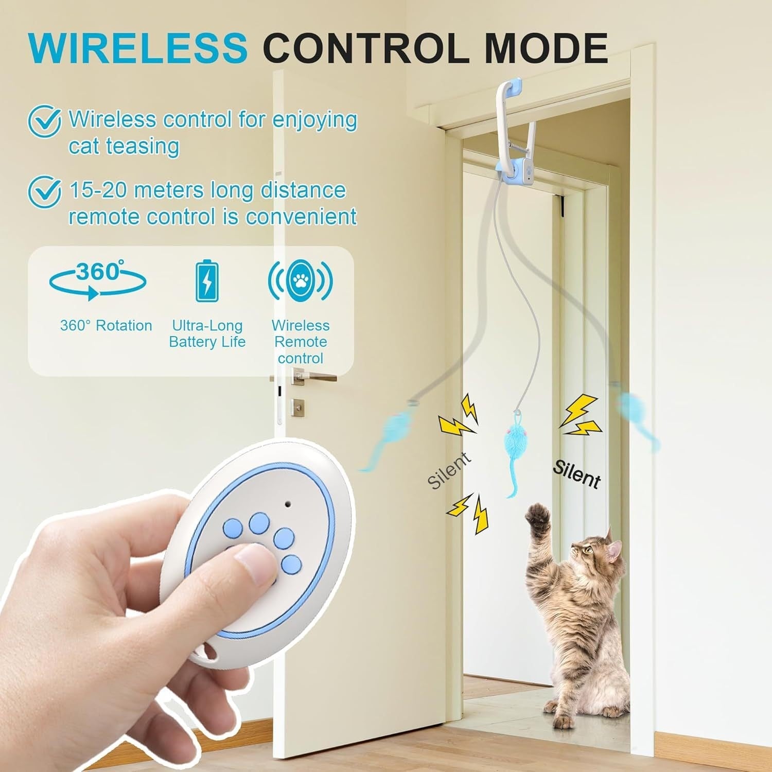 Rechargeable Electric Cat Teaser Door Toy