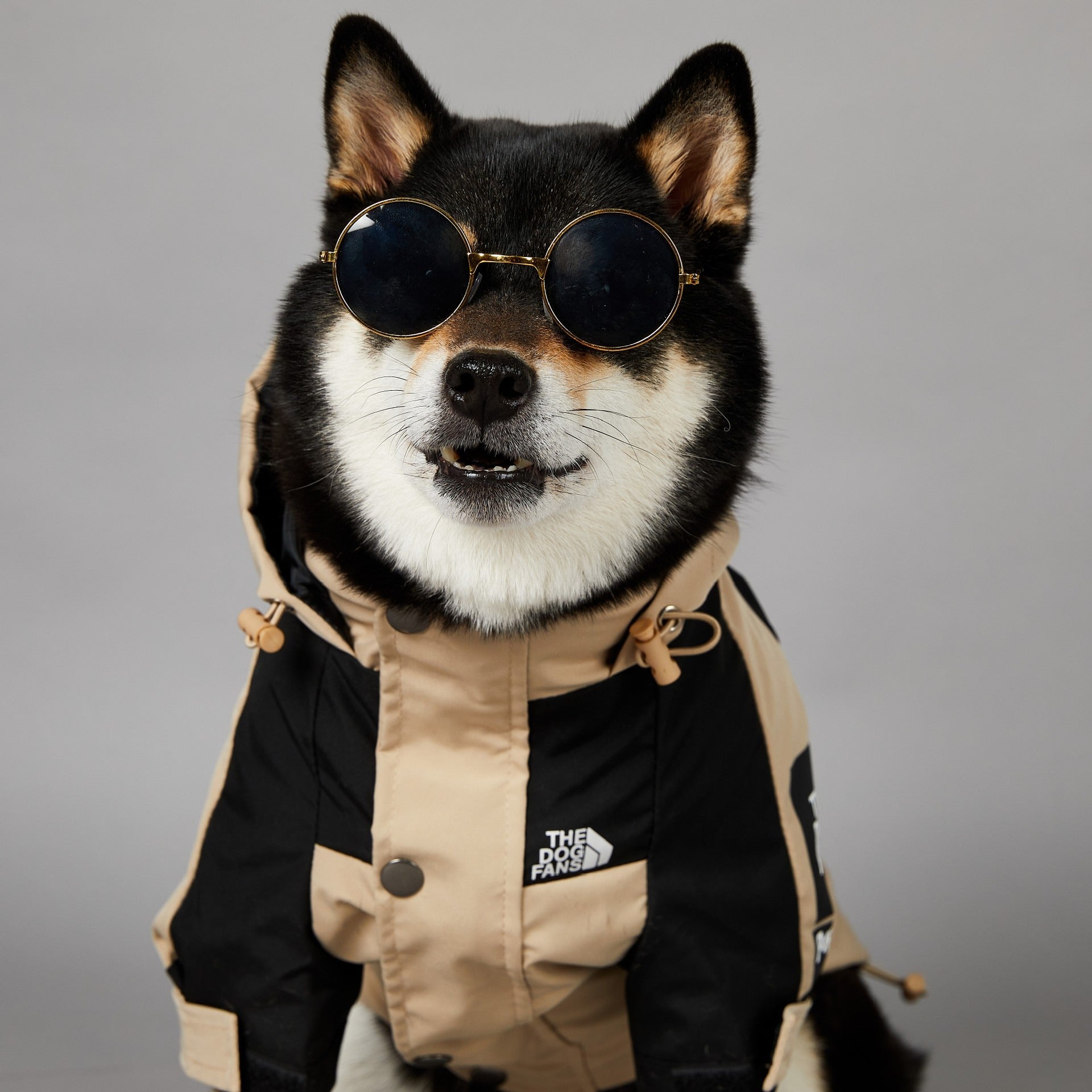 Large Dog Windproof Khaki Raincoat