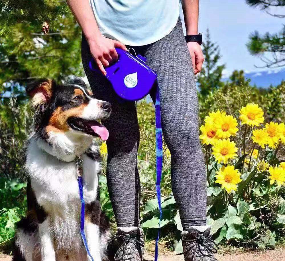 Portable Multifunctional Pet Leash with Water Bottle
