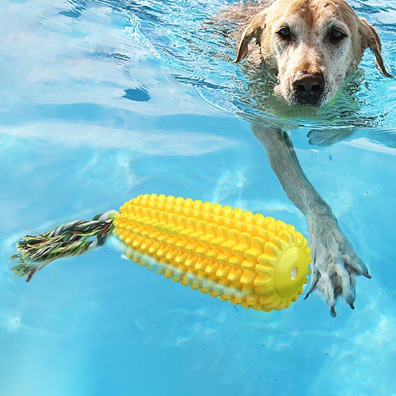 Dog Corn Stick Chew Toy Squeaky Yellow