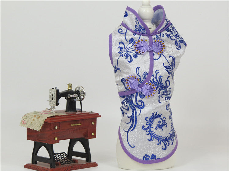 Pet Brocade Cheongsam for Spring, Summer, Autumn