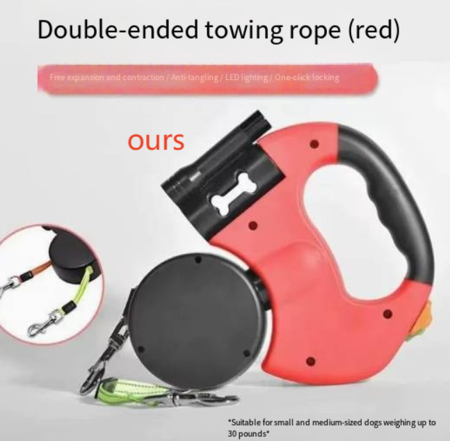 Dual Retractable Dog Leash for 2 Dogs