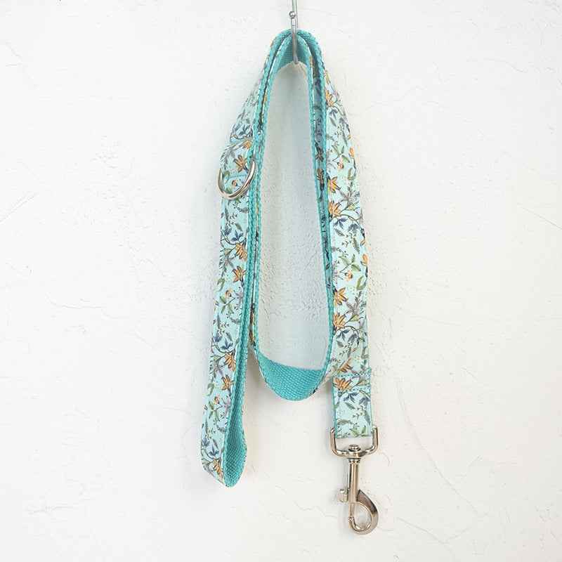 MUTTCO Printed Pet Dog Collar with Bow and Leash