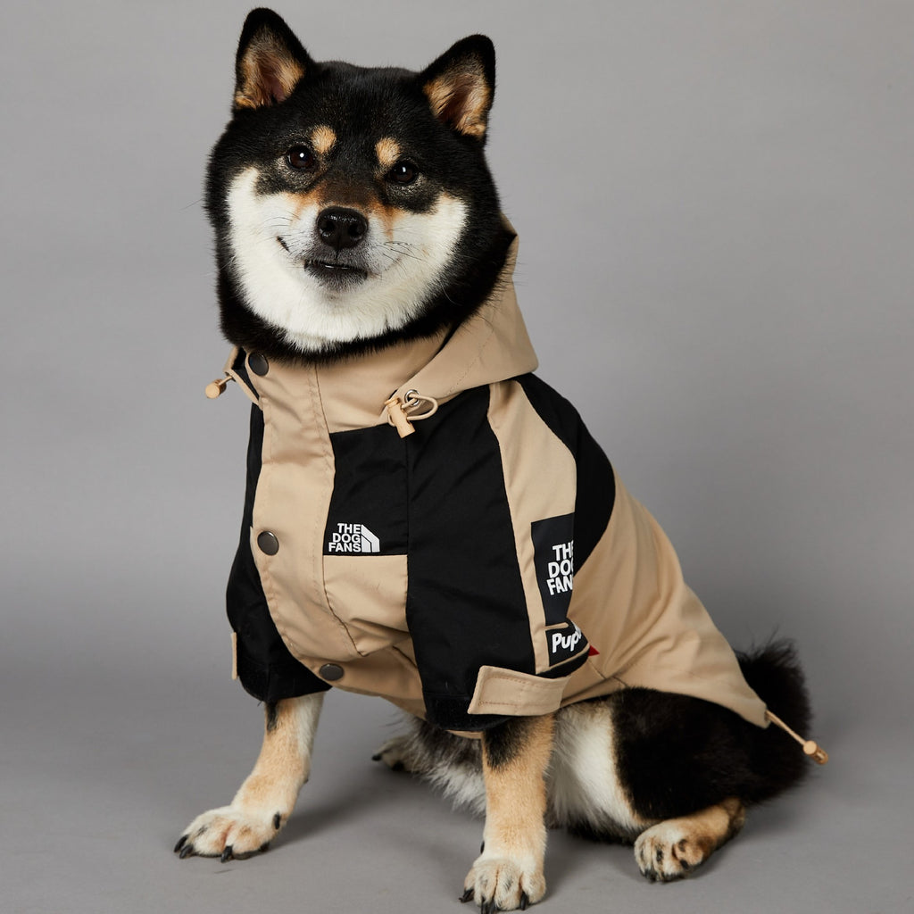 Large Dog Windproof Khaki Raincoat