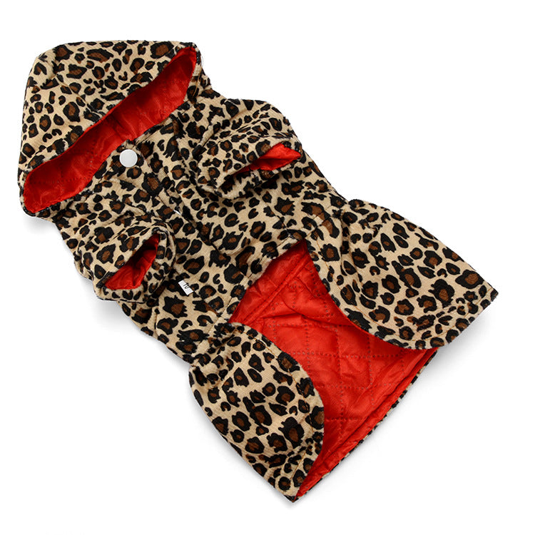 Reversible Leopard Print Dog Coat and Dress