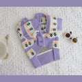 Retro Purple Flower Sweater for Cats and Dogs