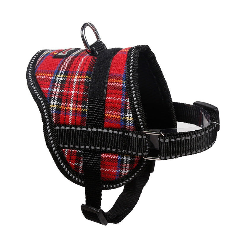 Reflective Dog Chest Harness with Seat Belt Traction Rope