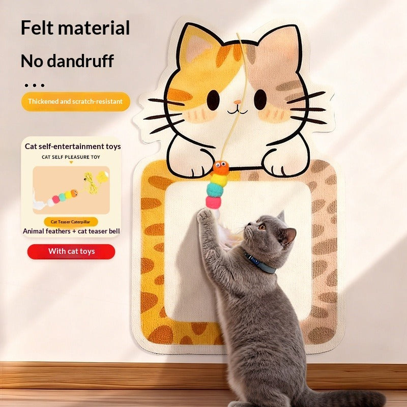 Wear-Resistant Cartoon Wall-Mounted Cat Scratch Pad