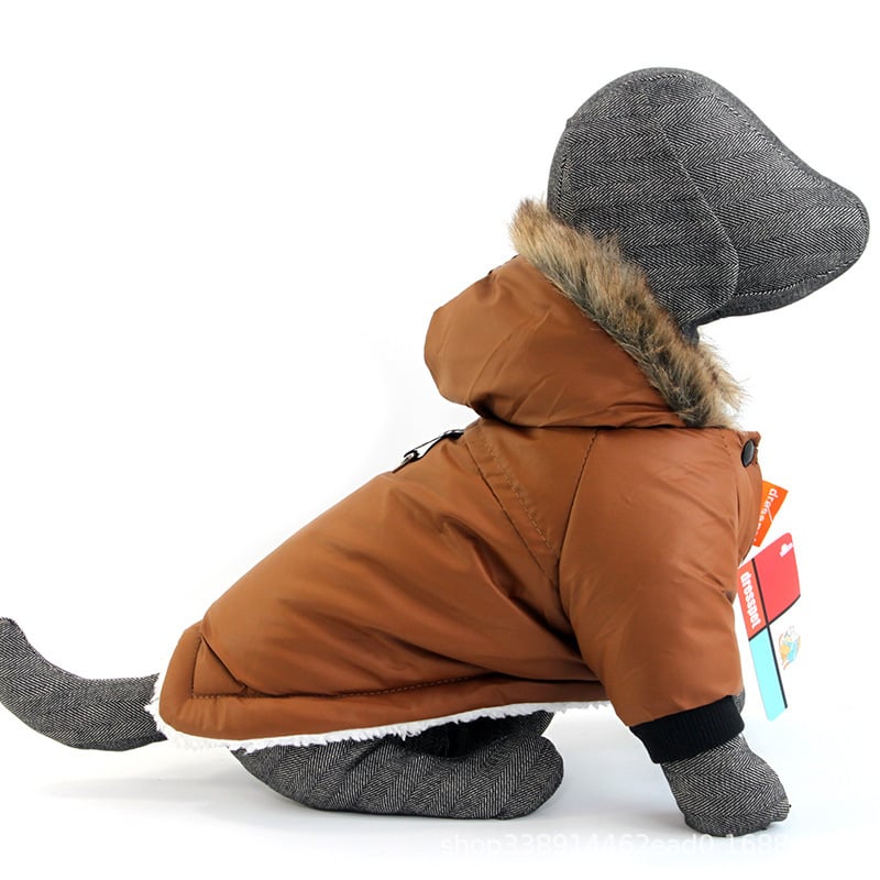 Warm Plush Dog Hoodie Vest for Autumn and Winter