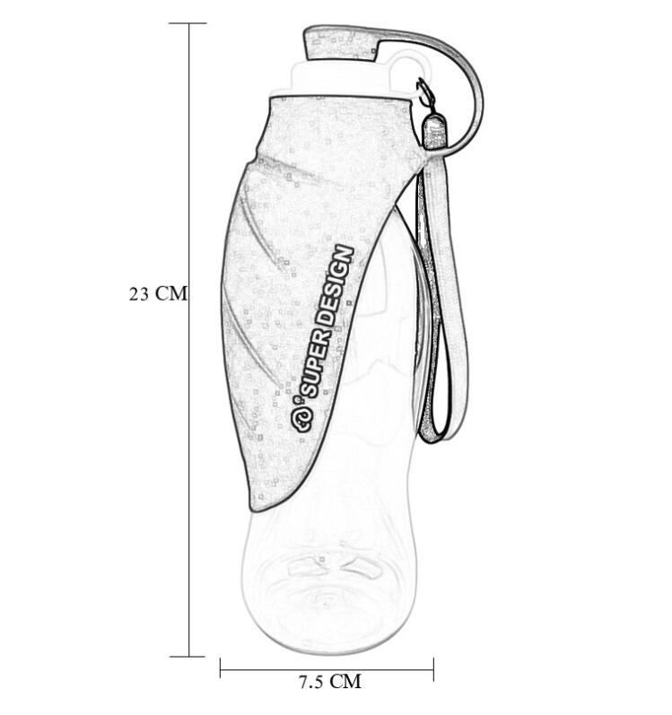 Portable Dog Water Bottle with Leaf Design