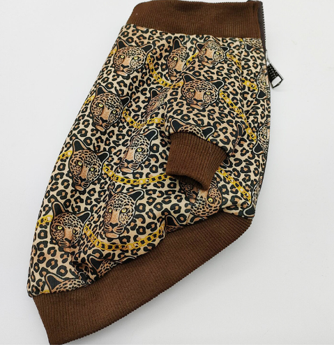 Leopard Print Dog Clothes for Spring and Autumn
