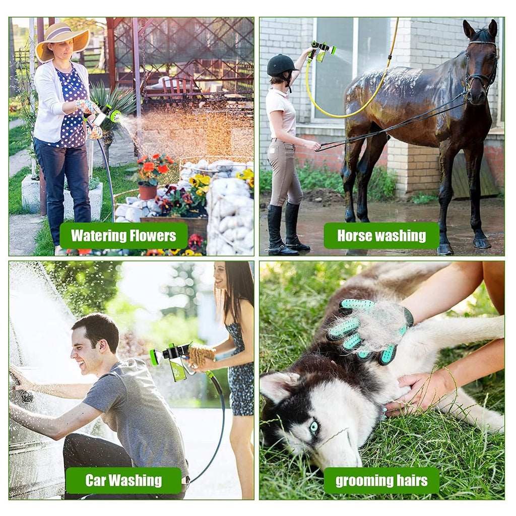 Pet Dog Wash Outdoor High-Pressure Sprayer Brush & Grooming Comb