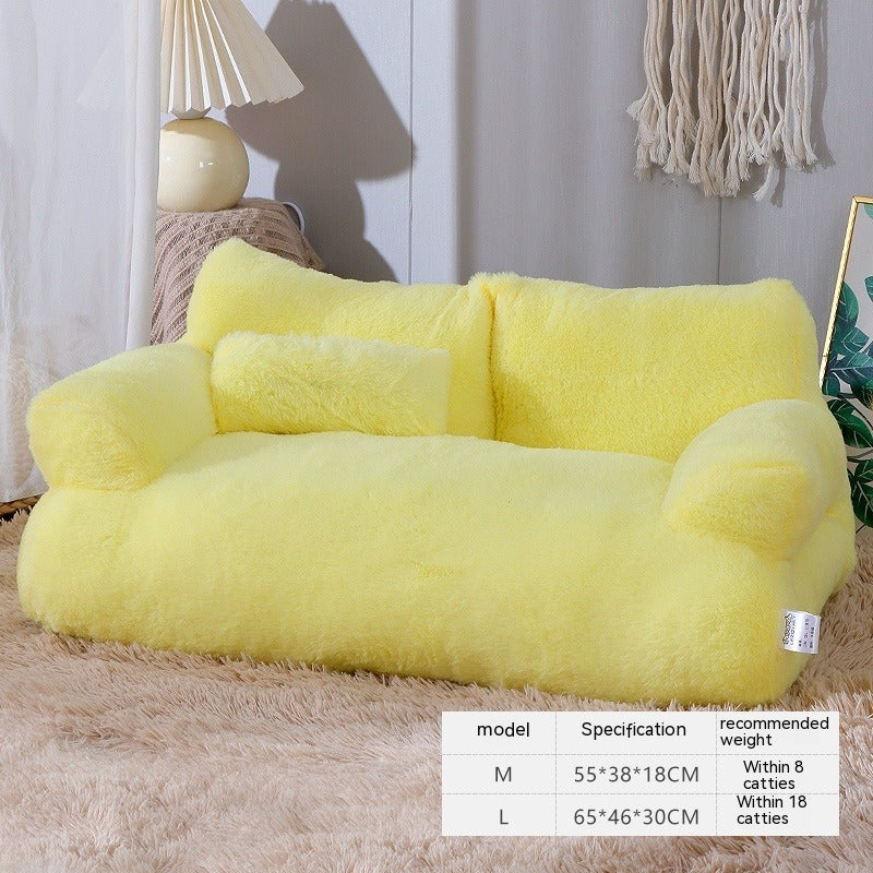 Luxury Cat Bed Sofa - Winter Warm Plush Pet Nest
