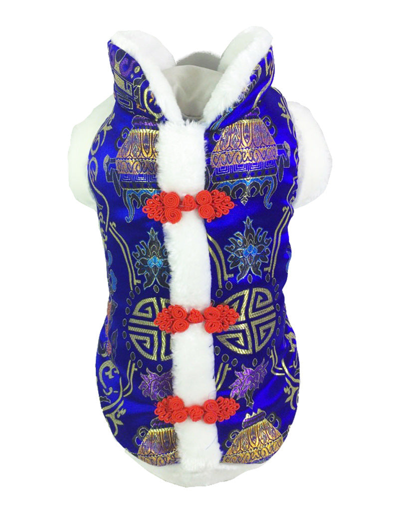Chinese-style Pet Clothes for Warmth in Tang Suits