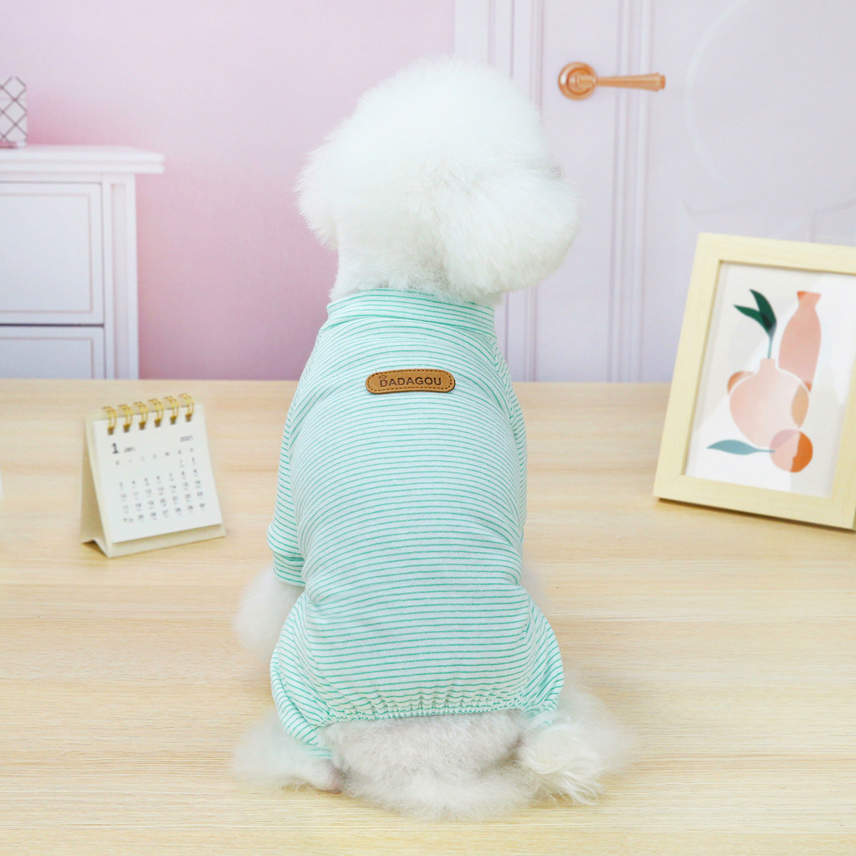 Korean Striped Pet Clothing for Home Wear