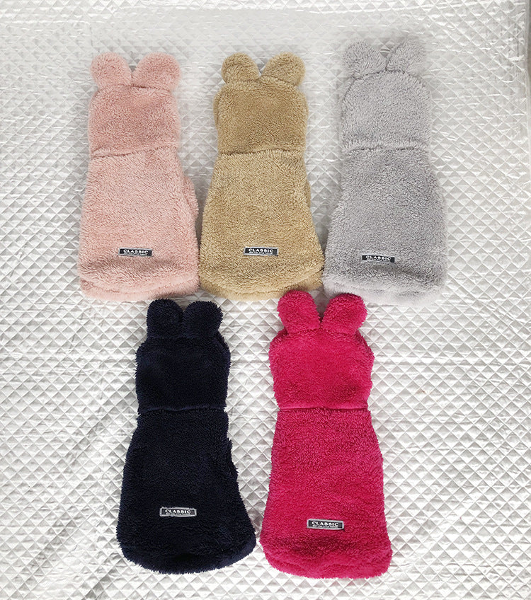 New Bear Ear Hoodie for Teddy Dogs in Solid Color