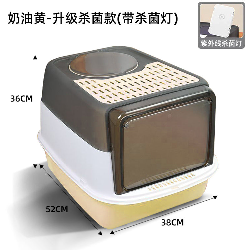 Extra Large Enclosed Cat Litter Box with Drawer System