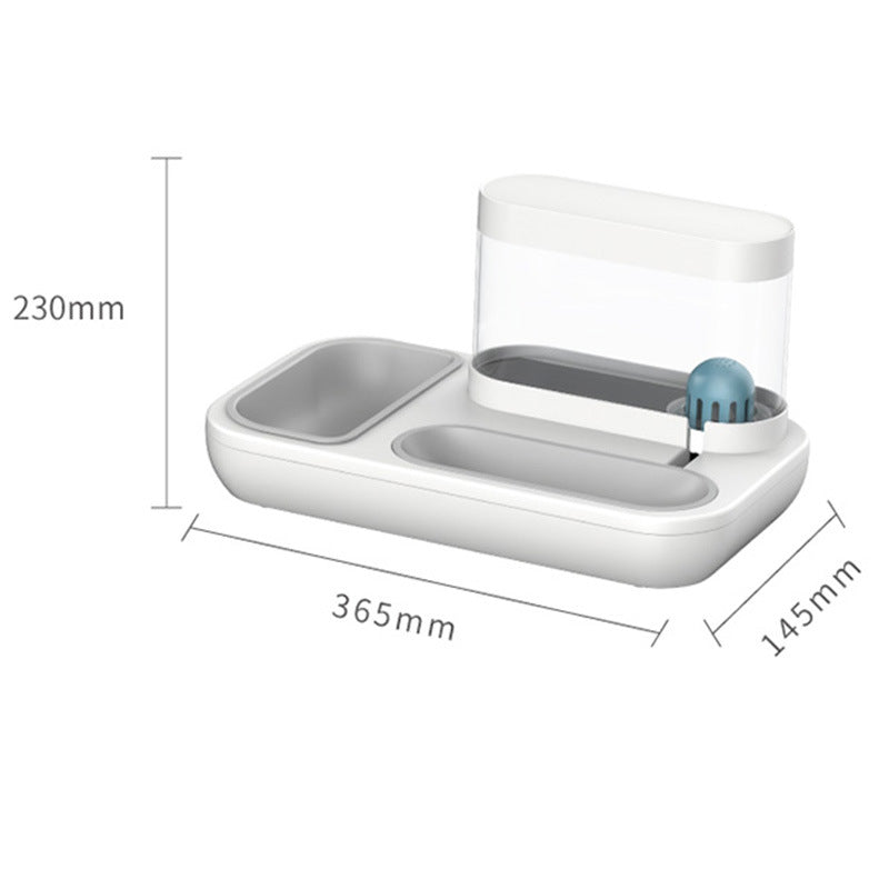 Cat Bowl Set with Neck Protection and Anti-Spill Design