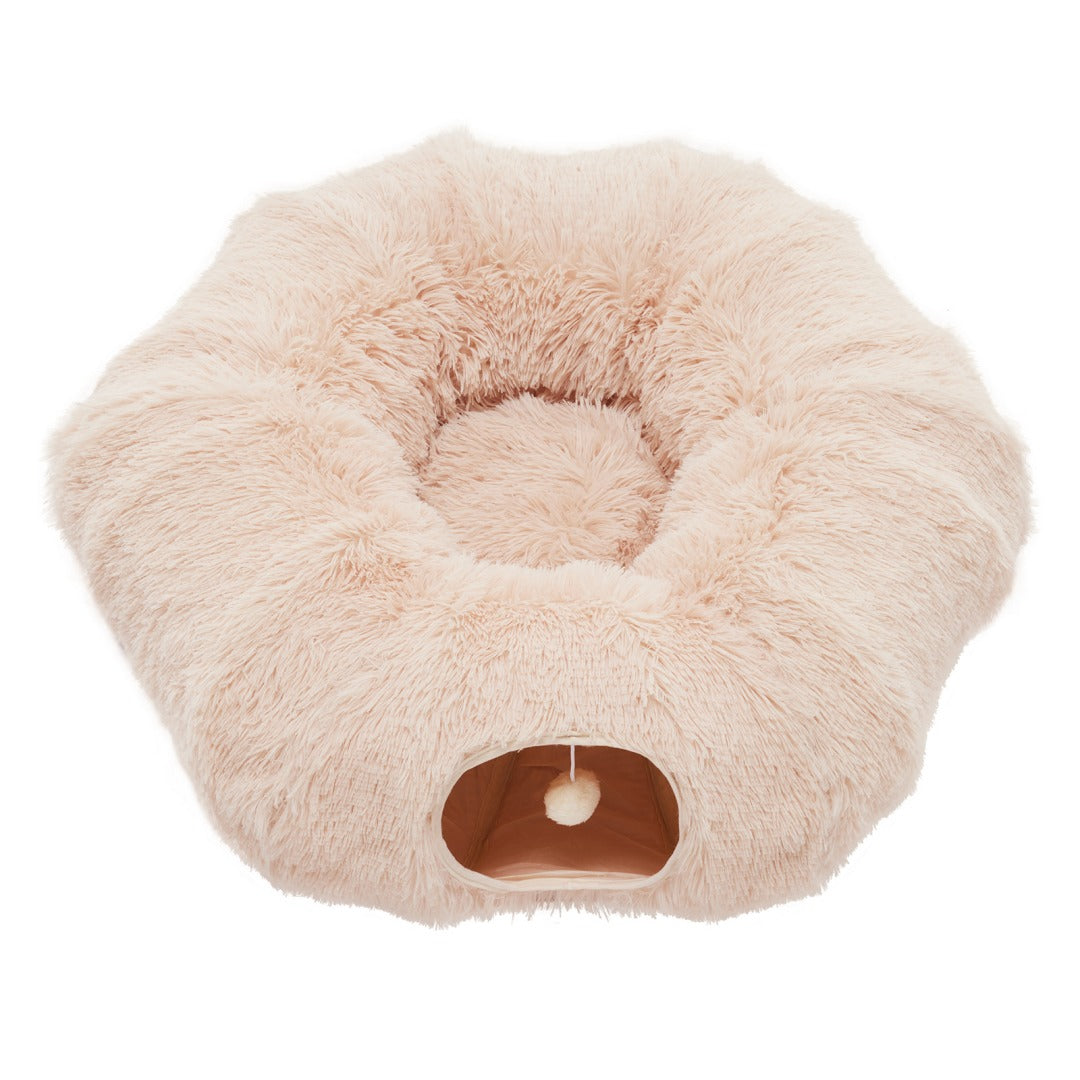 Cat Tunnel with Plush Bed for Cats