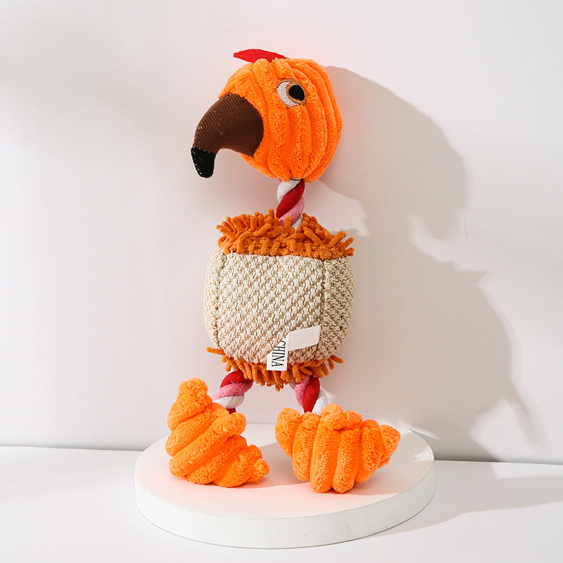 Plush Flamingo Dog Toy with Sound for Pets