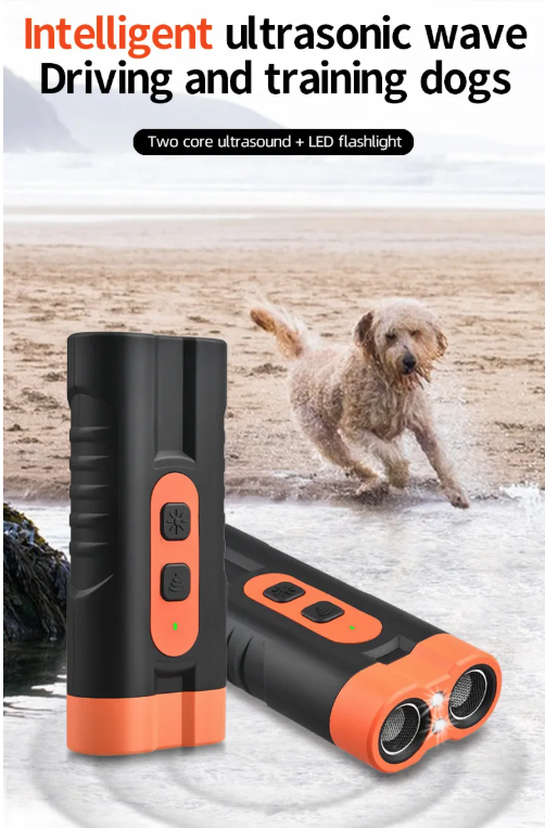 Dual-Head Ultrasonic Dog Bark Stopper & Training Torch