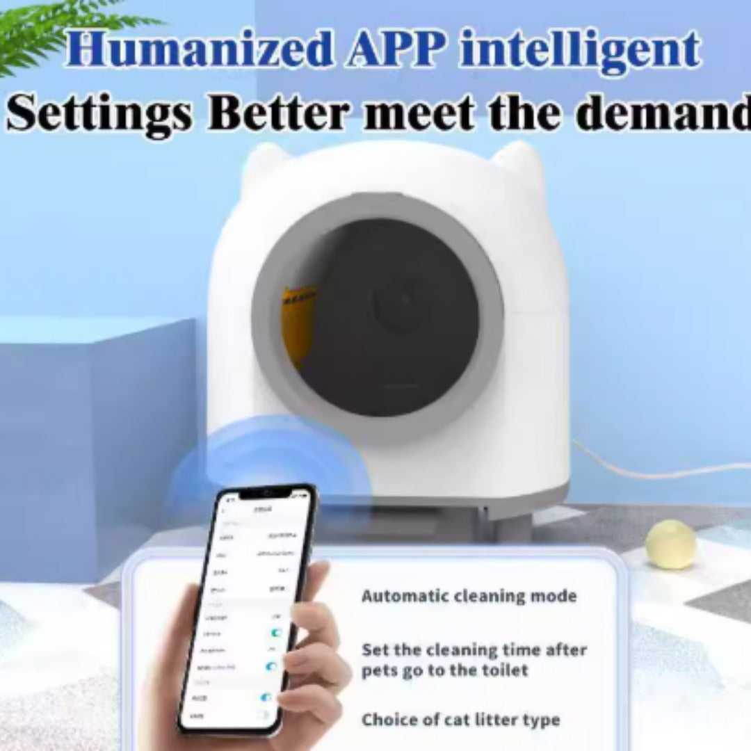Automatic Enclosed Cat Litter Box with Self-Cleaning