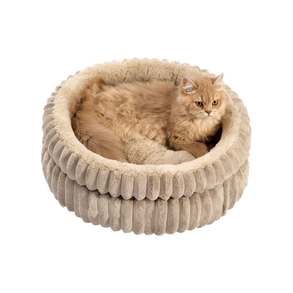 Washable Plush Cat Bed with Anti-Slip Bottom