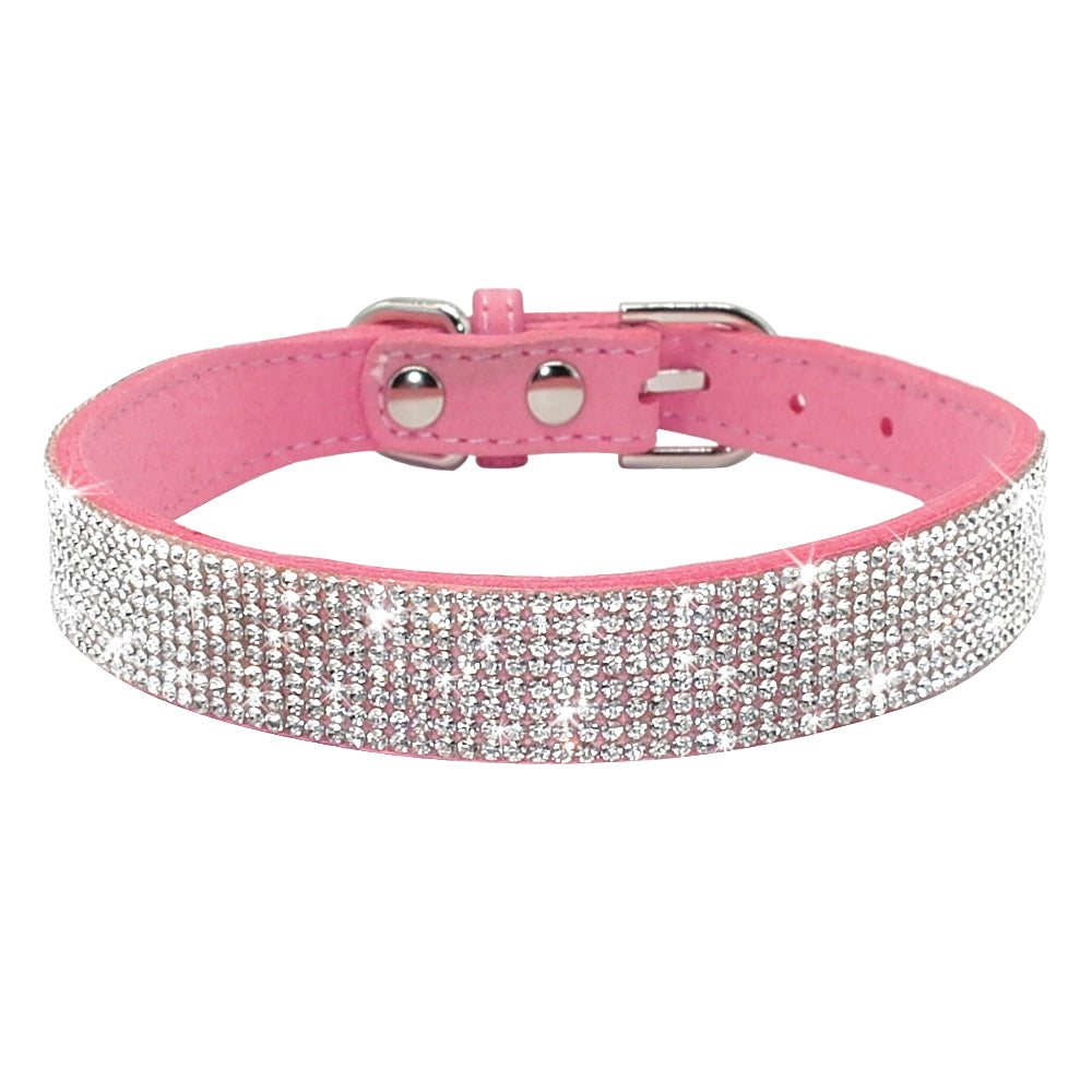 Korean Velvet Pet Leash with Rhinestone Design