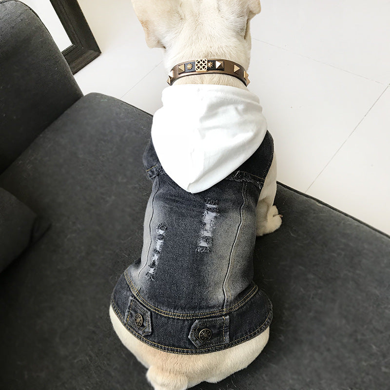 Spring Autumn Teddy Denim Vest for Small Dogs and Cats