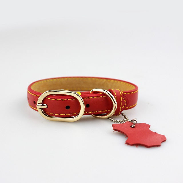 Cowhide Leather Pet Collar