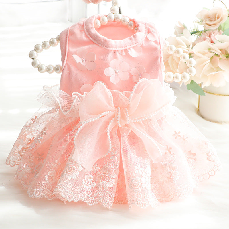 Thin Flower Fluffy Princess Skirt for Dogs