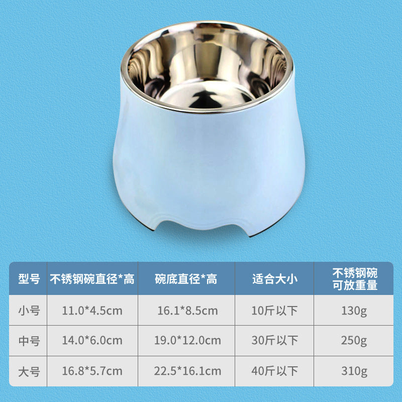 Pet Feeding Bowl with Anti-Slip Design and Neck Guard