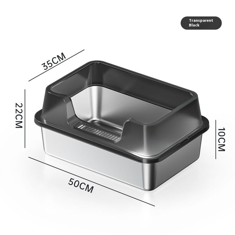 Stainless Steel Semi-Closed Litter Box