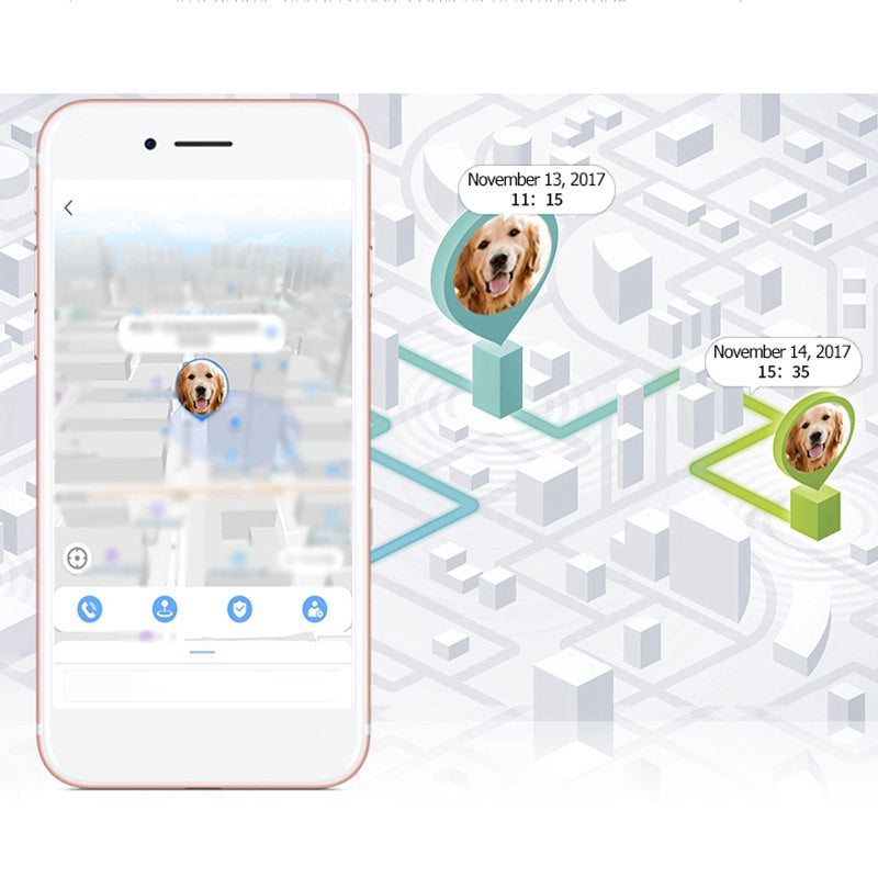 GPS Pet Tracker Collar with Multi-Function LBS Tracking