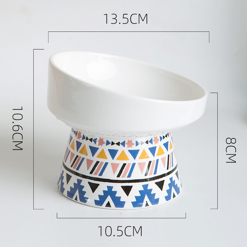 Ceramic Cat Bowl with Elevated Design for Pet Feeding