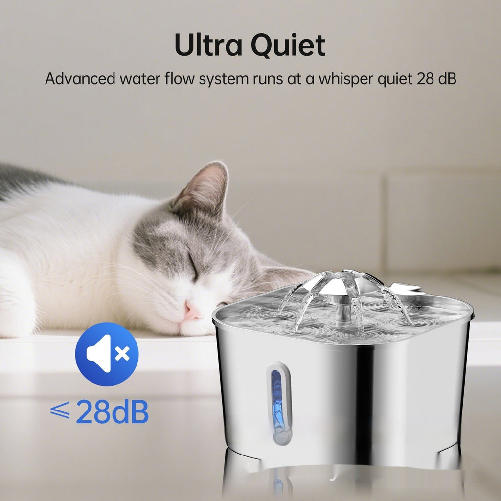2.2L Stainless Steel Pet Water Fountain
