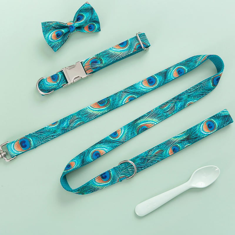 Dog Collar and Leash Bow Set for Medium-Sized Dogs