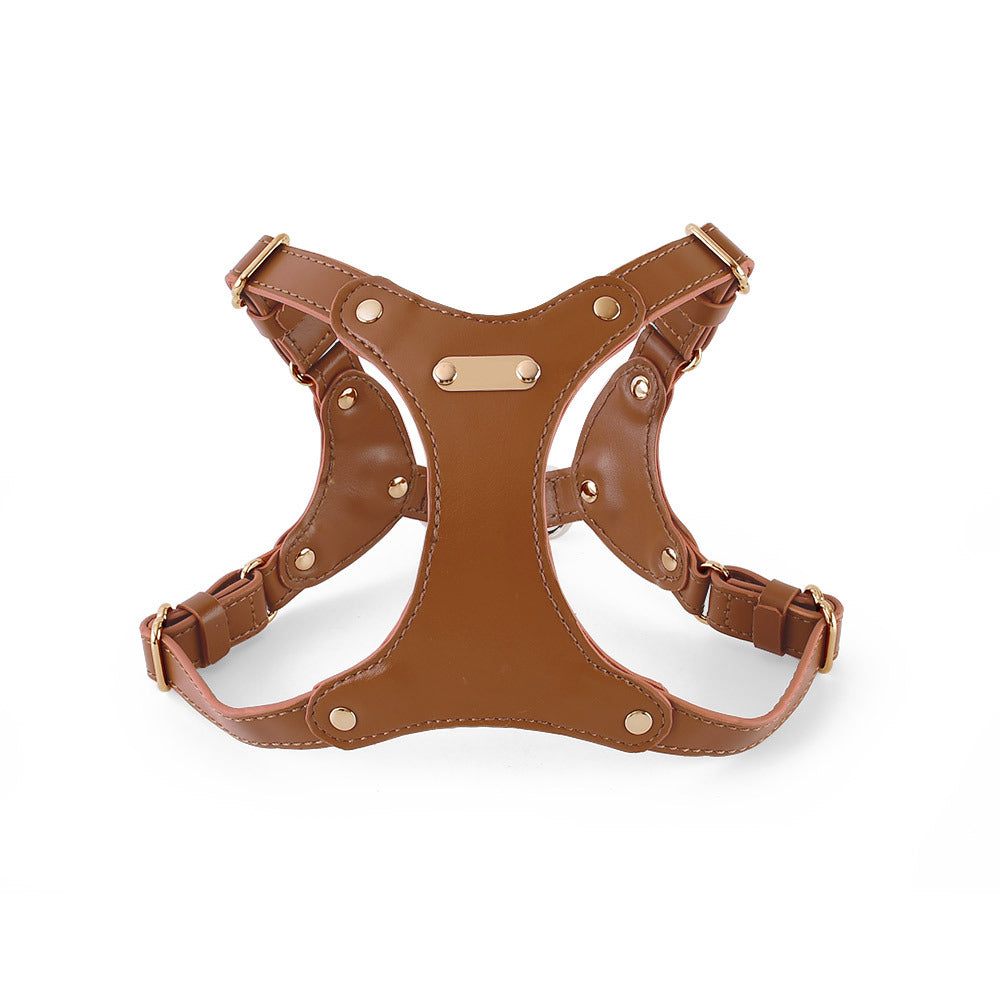 Leather Dog Chest and Back Harness