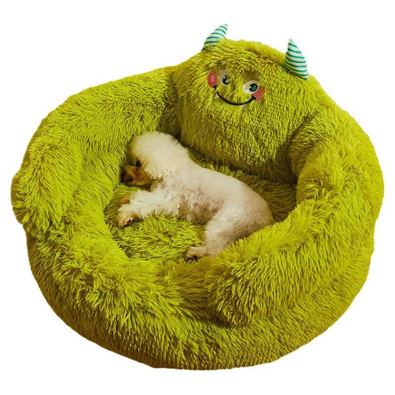Winter Thermal Pet Bed Green Monster