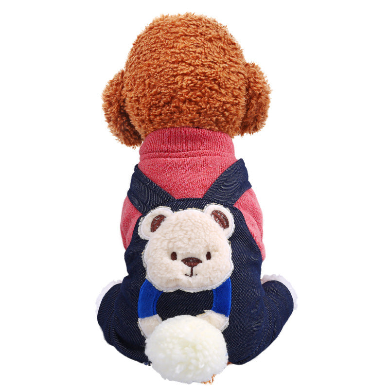 Warm Thick Cotton Padded Hug Bear Four-Legged Coat