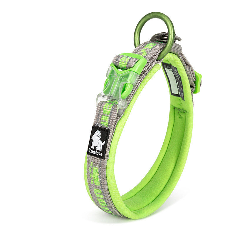 Adjustable Reflective Dog Collar with Soft Diving Fabric