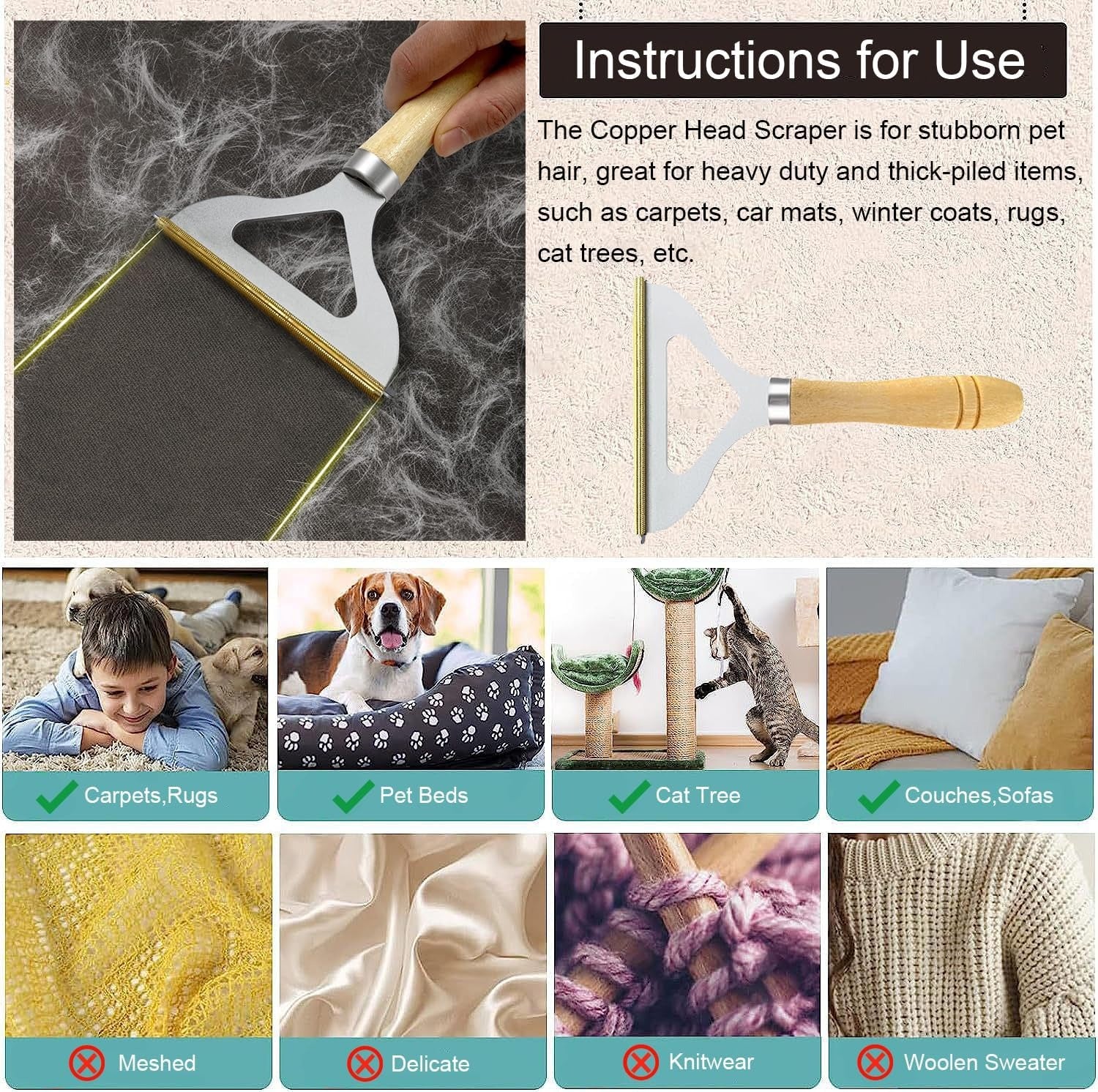 3 Pack Pet Hair Remover Set